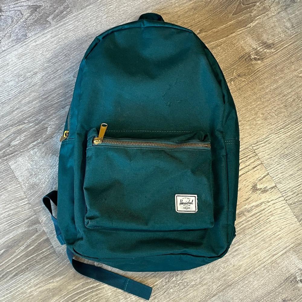 Herschel Supply Co Heritage Backpack Forest Green Gold Zipper Canvas Bag